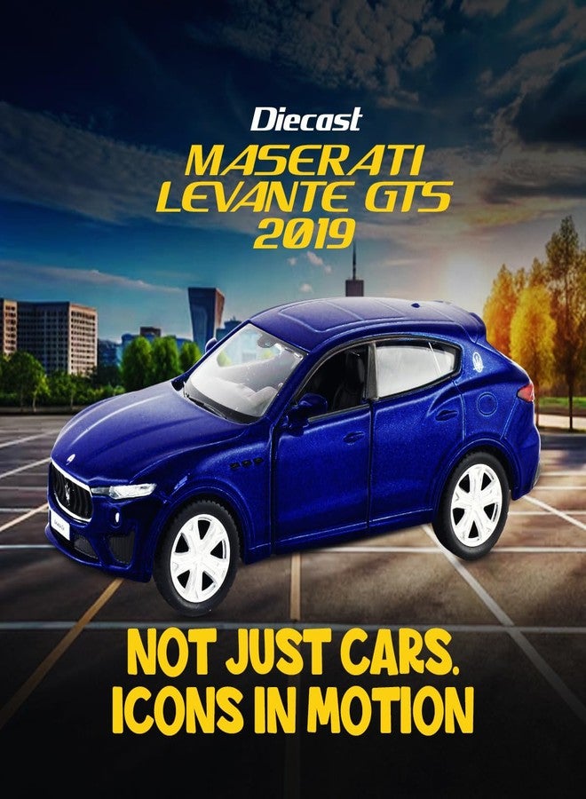 Rmz City 5 Inch Die Cast Maserati Levante GTS 2019 Toy Car 1:32 Scale Model | Licensed Collectible Vehicle with Opening Doors & Pullback Action | International Series for Kids & Car Lovers | Blue - Image 3